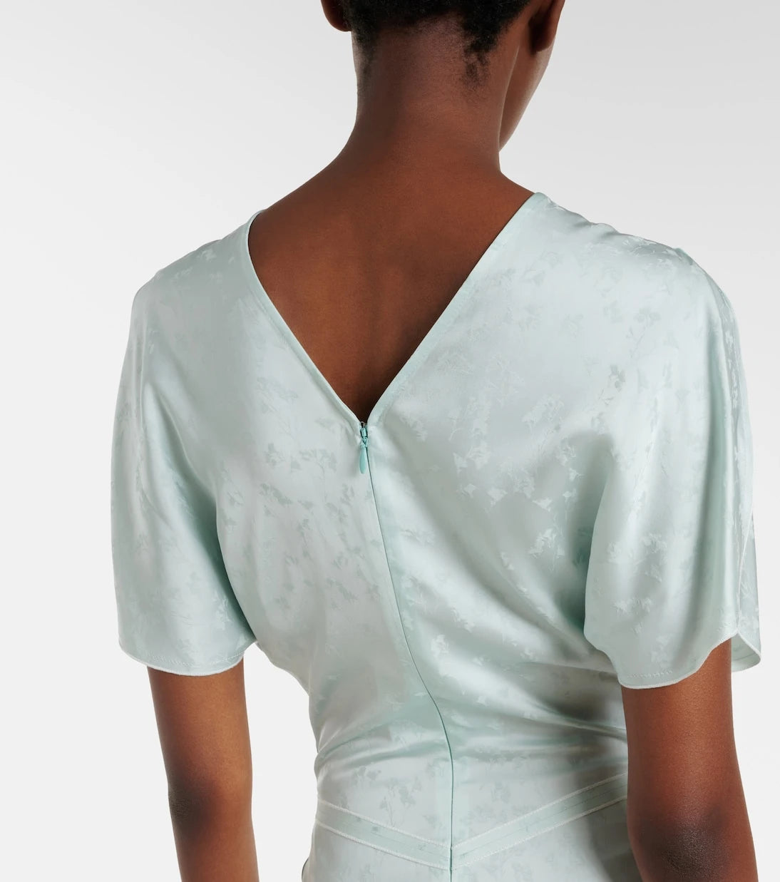 Victoria Beckham - Gathered jacquard midi dress