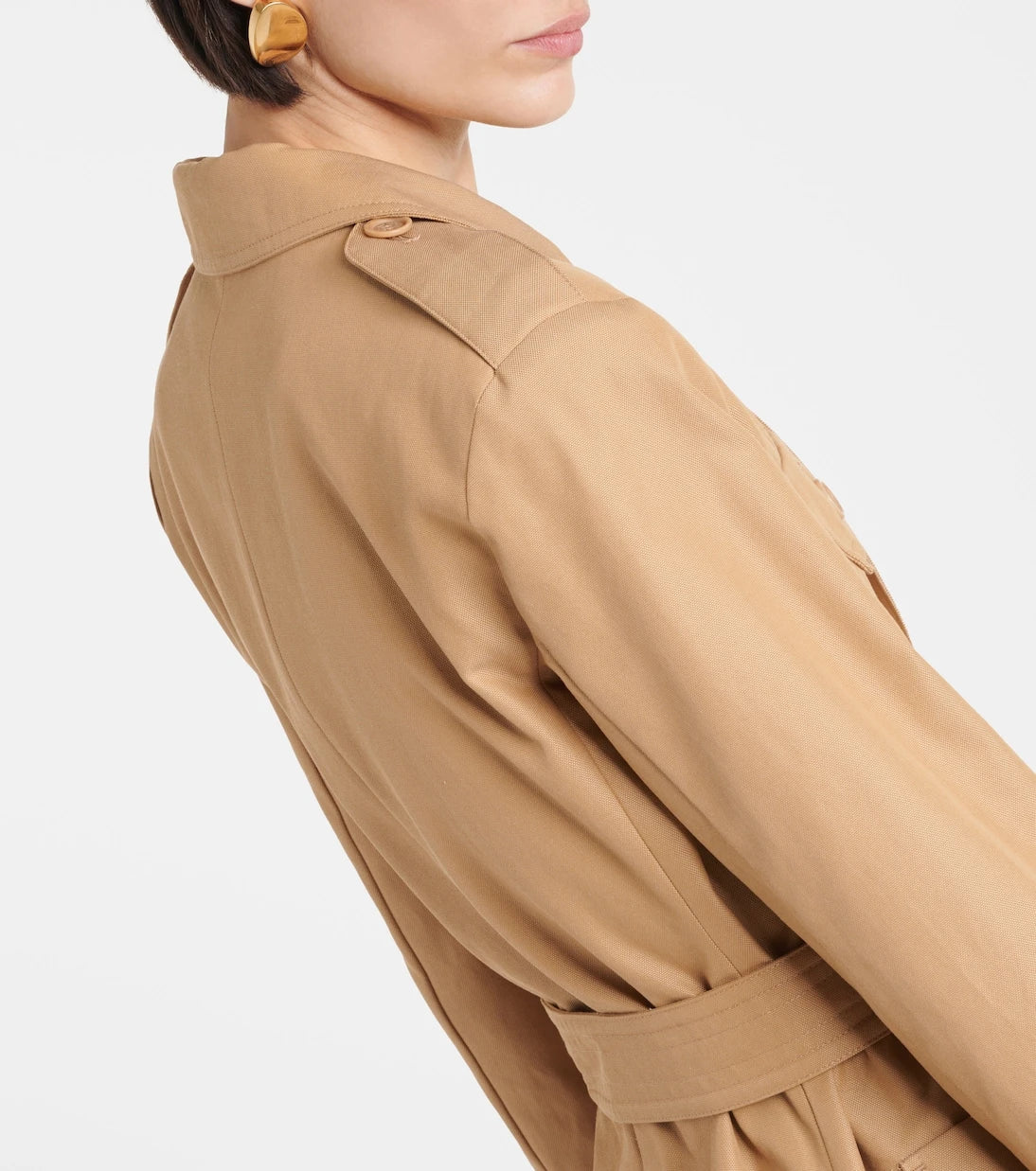 Max Mara - جاكيت باكو قماشي قطني بحزام