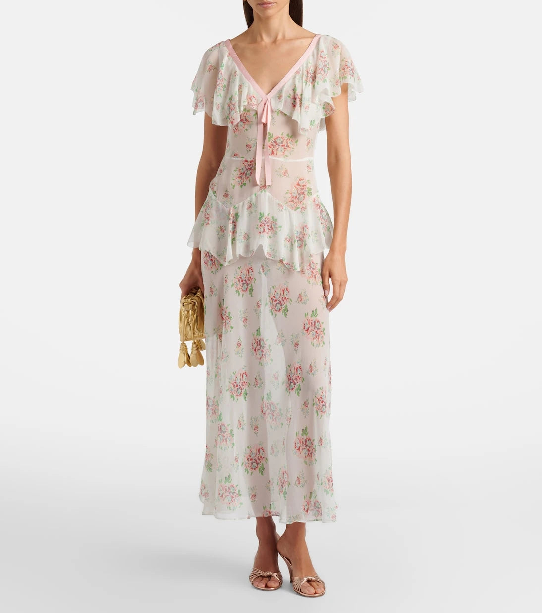 Dôen - Amelisse floral silk georgette maxi dress