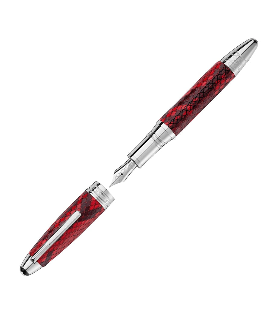 Montblanc Platinum-Plated Leather Meisterstuck Fountain Pen