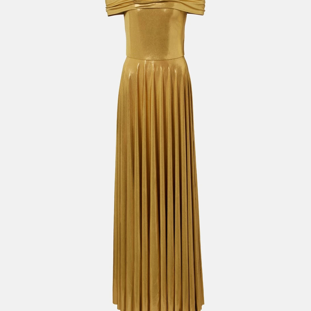 Norma Kamali - Off-shoulder lamè maxi dress