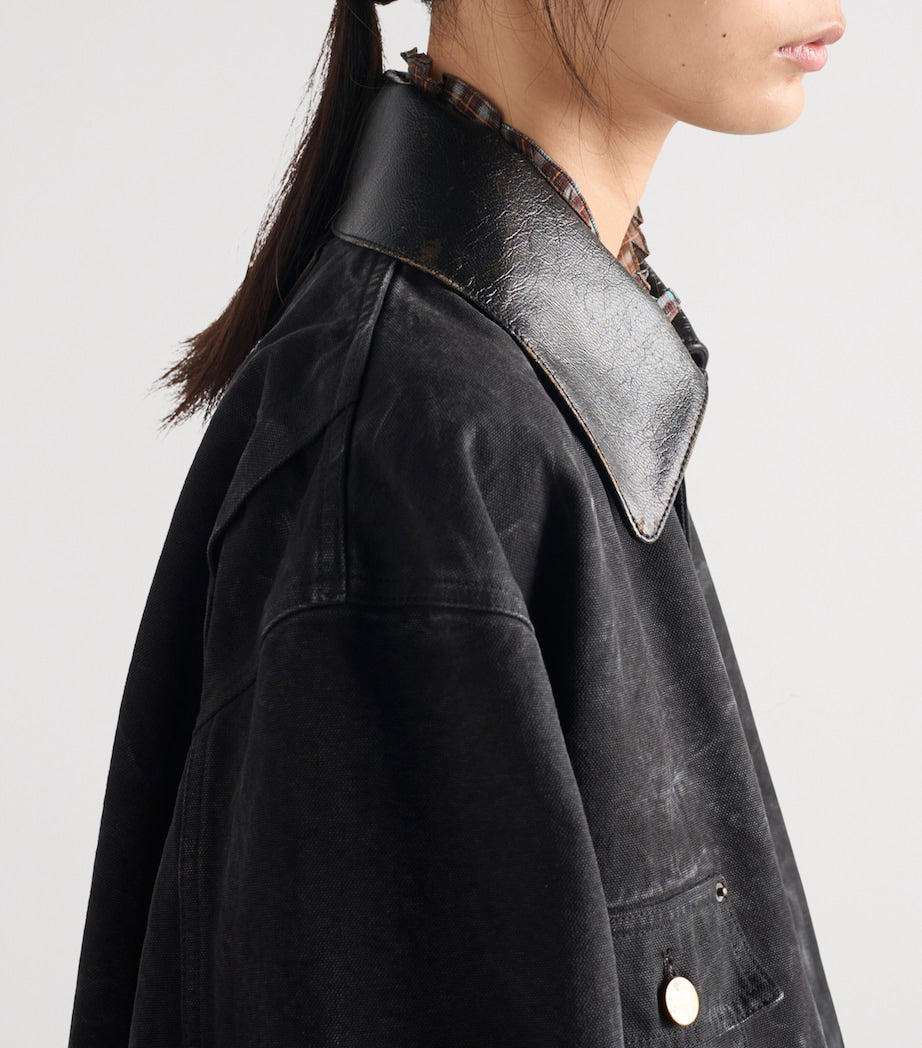 Prada Black Canvas Oversized Jacket