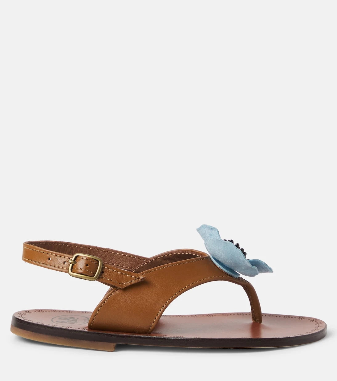 PèPè - Juliette floral-appliqué leather sandals