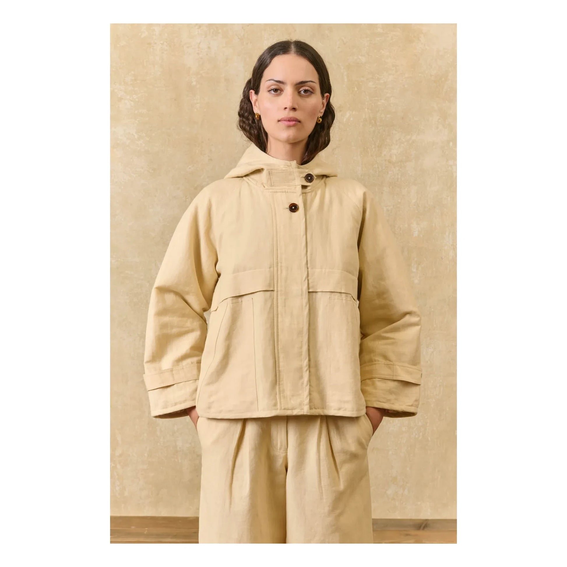Louise Misha - Bertille Linen and Cotton Jacket | Ivory