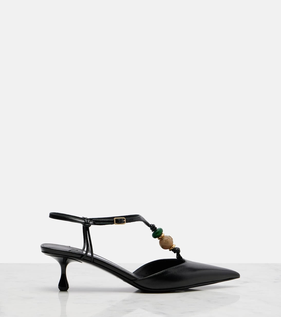 Jimmy Choo - Lauri embellished leather slingback pumps