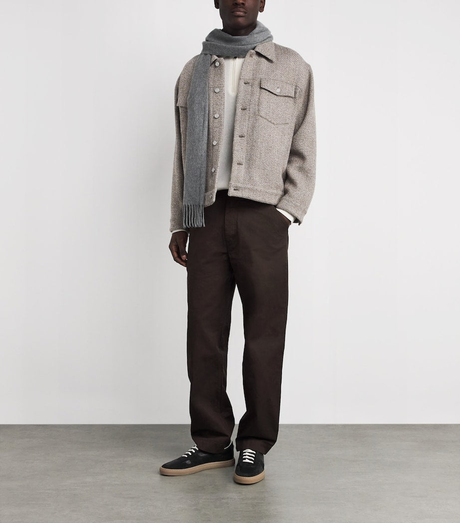 Brown Wool-Alpaca Trucker Jacket