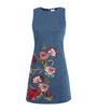 Alice+Olivia Blue Denim Embroidered Mini Dress