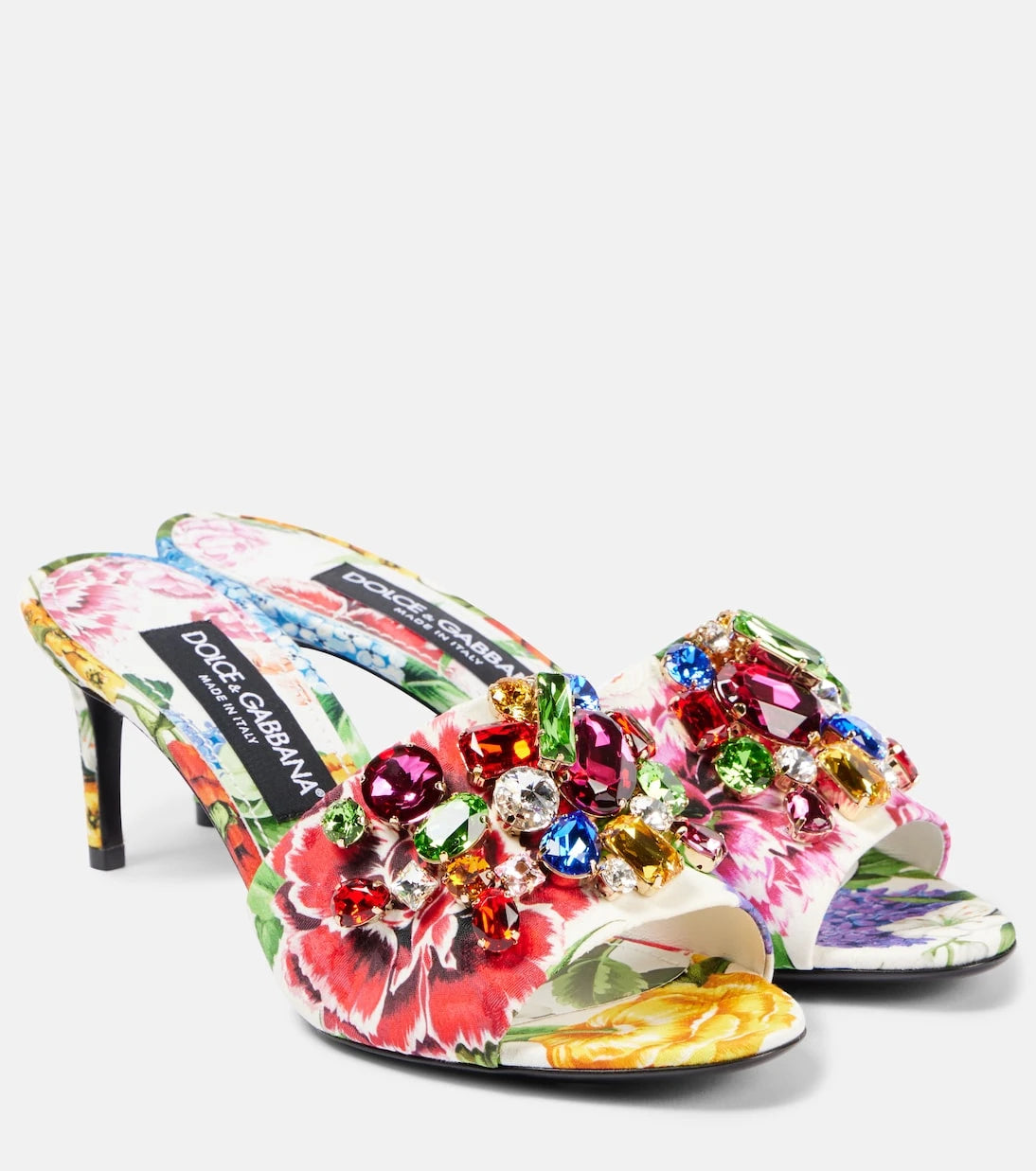 Dolce&Gabbana - Kiera floral embellished brocade mules
