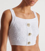 Balmain White Tweed Crop Top