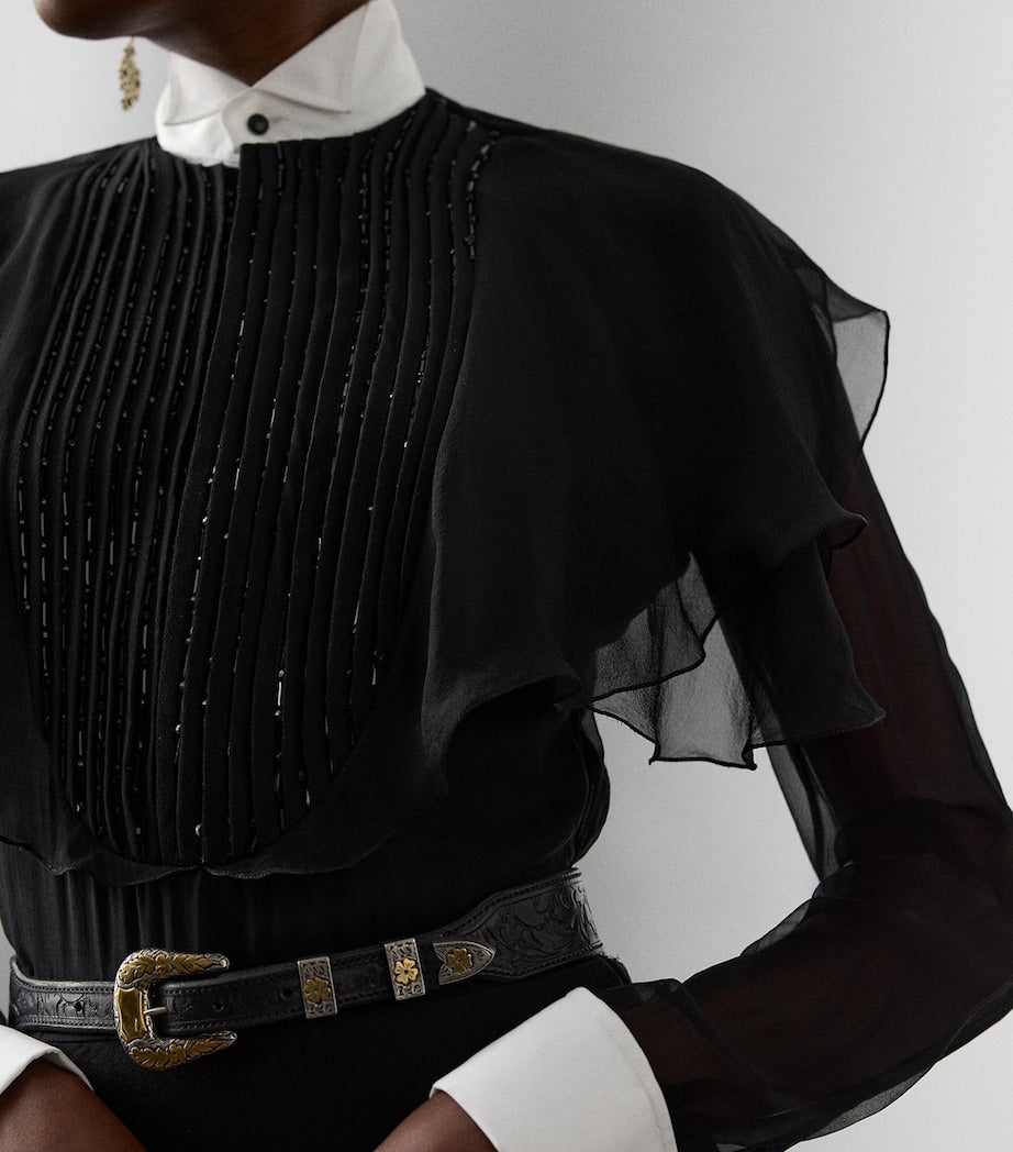 Silk Chiffon Emala Evening Dress