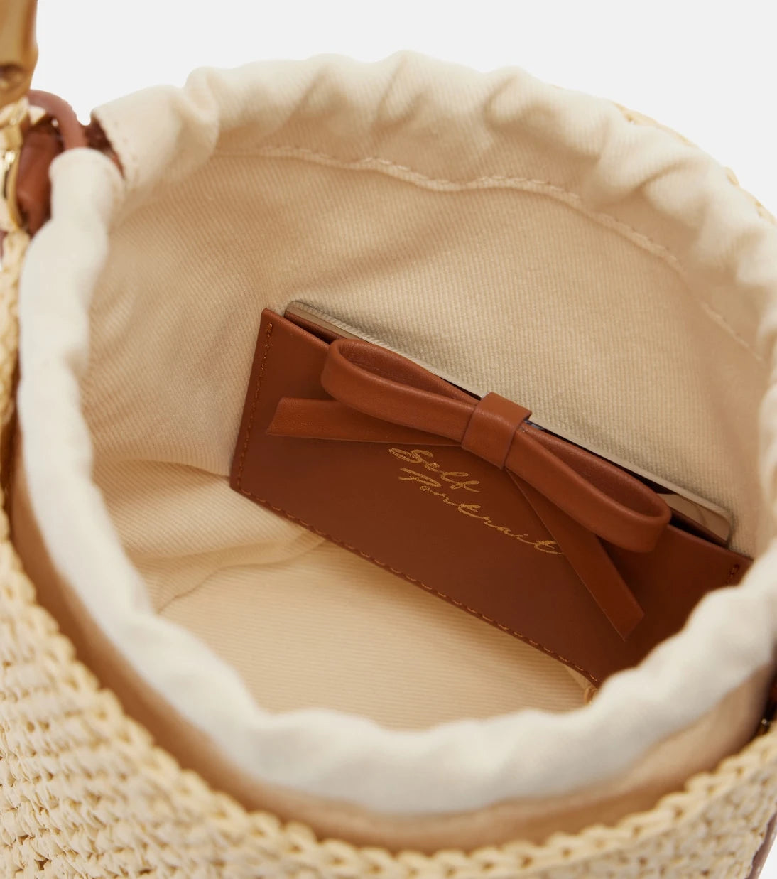 Self-Portrait - Small raffia bucket bag