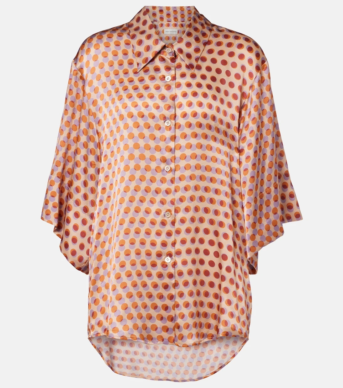 Dries Van Noten - قميص من الحرير بنقشة نقاط البولكا