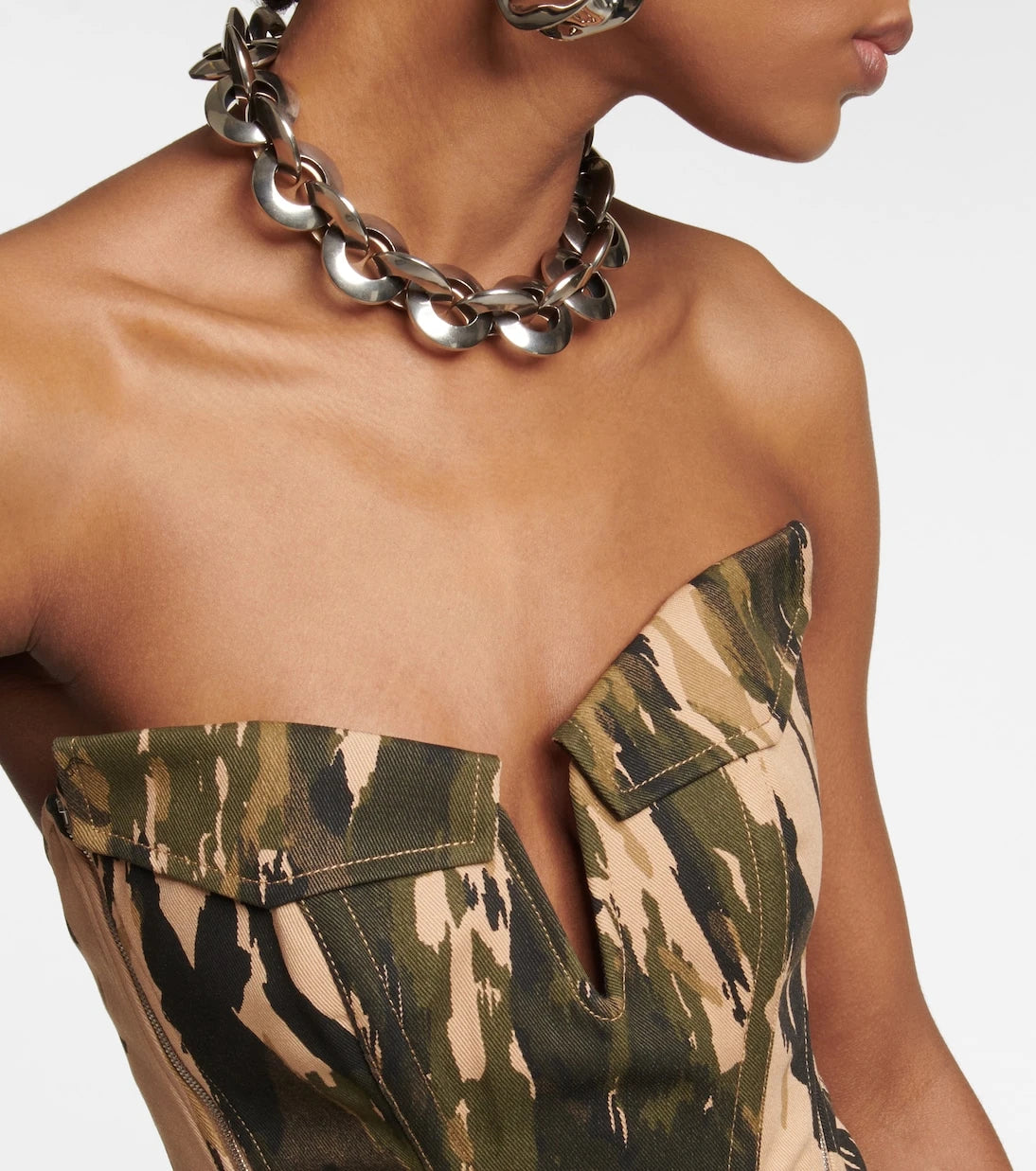 Dion Lee - Printed twill corset top