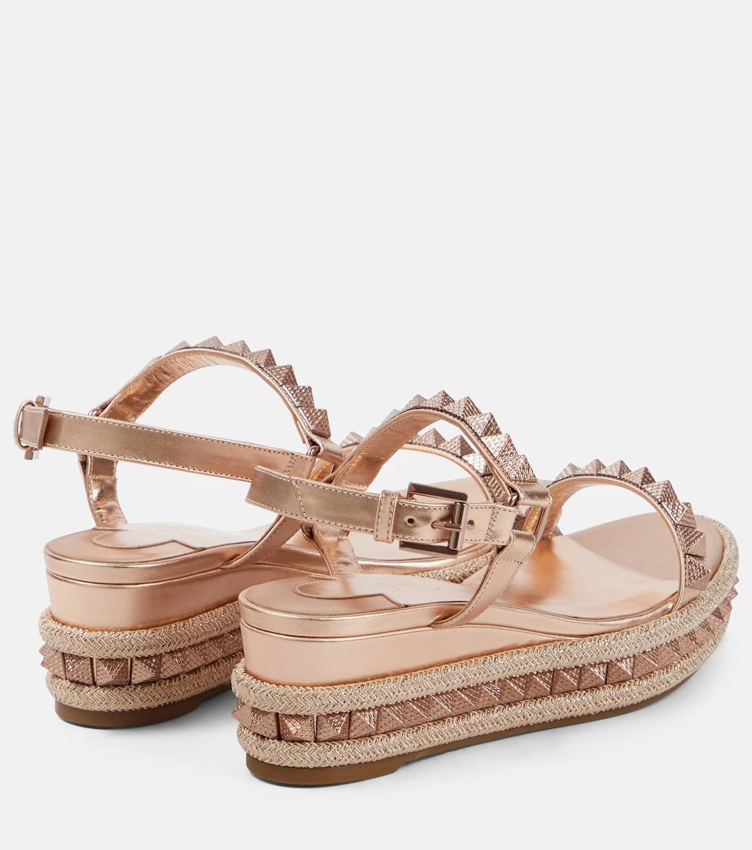 Christian Louboutin - Pyra Clou leather espadrille wedges