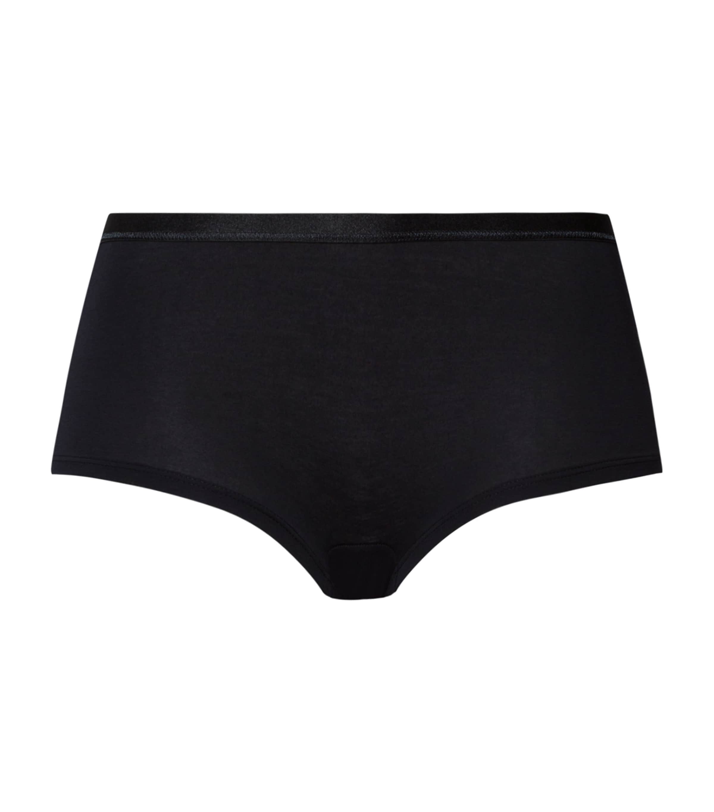 Hanro Black Stretch-Cotton Sensation Boyleg Briefs