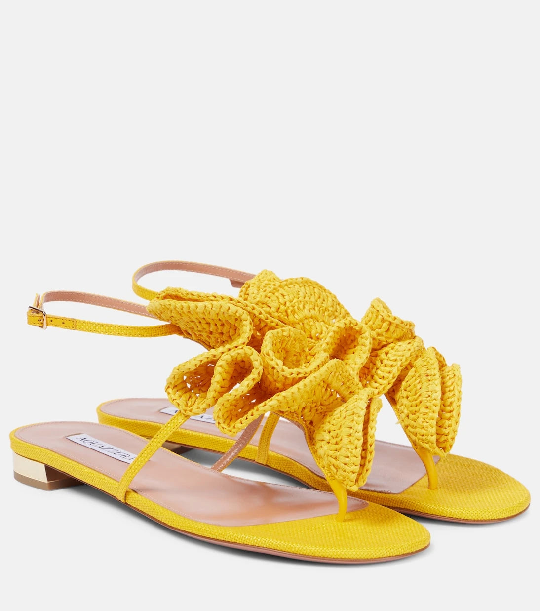 Aquazzura - Noches Tropicales raffia thong sandals