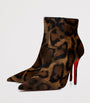 Christian Louboutin Red Miss Z Pony Hair Ankle Boots 100