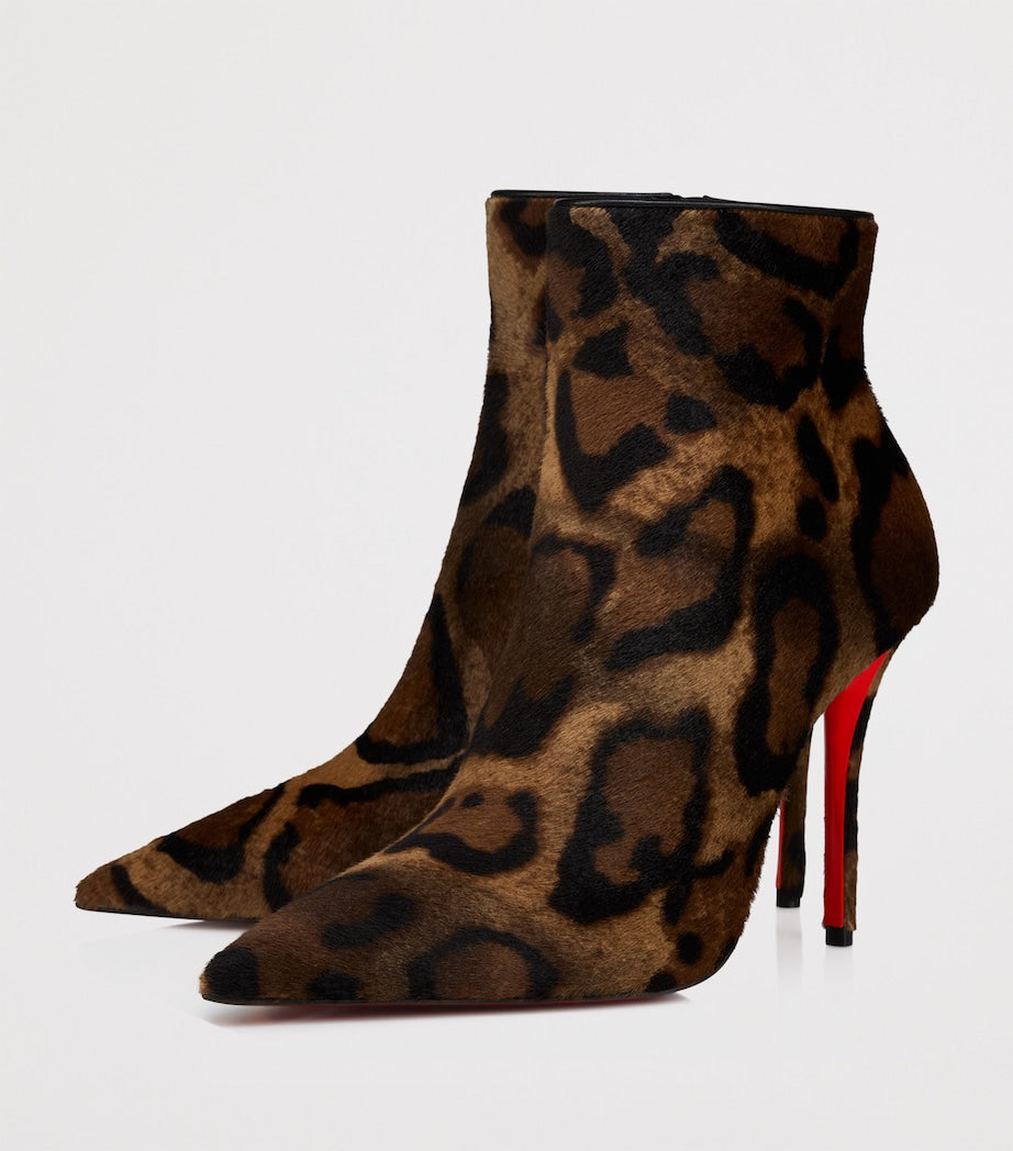 Christian Louboutin Red Miss Z Pony Hair Ankle Boots 100