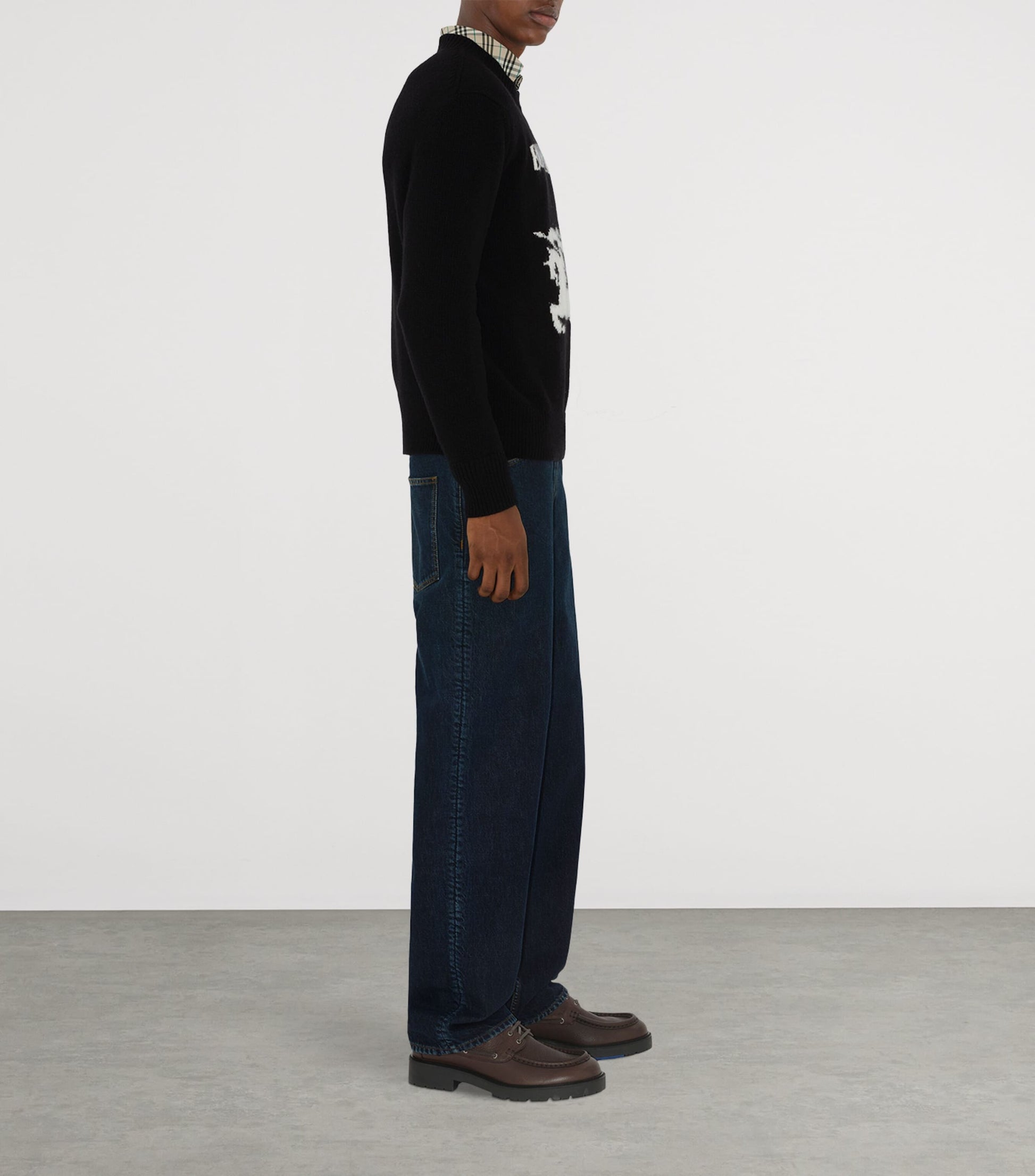 Black Wool-Cashmere Equestrian Knight Sweater