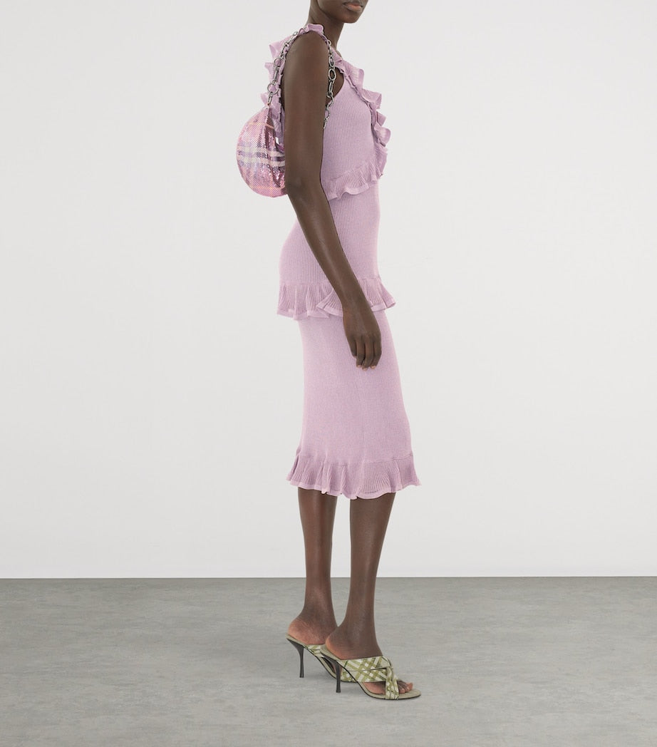 Pink Chainmail Shoulder Bag