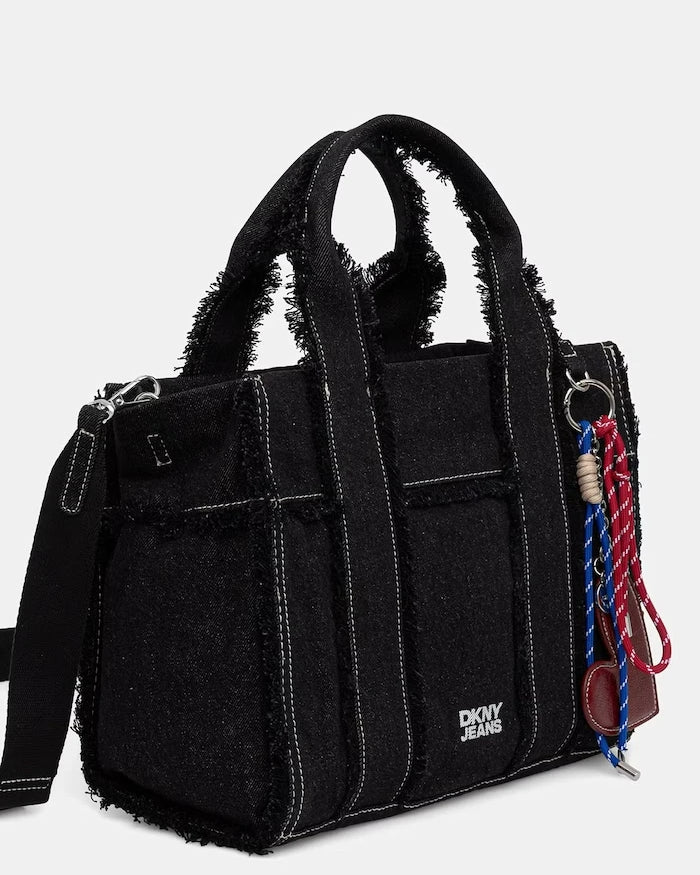 DKNY kadın denim alışveriş çantası