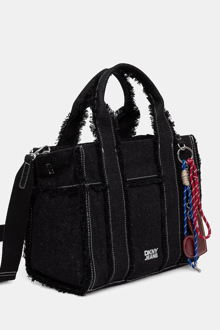 DKNY kadın denim alışveriş çantası