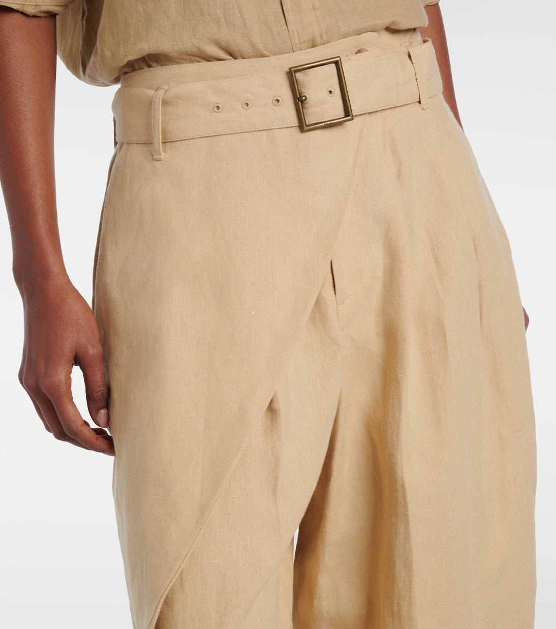 Polo Ralph Lauren - Belted linen barrel-leg pants