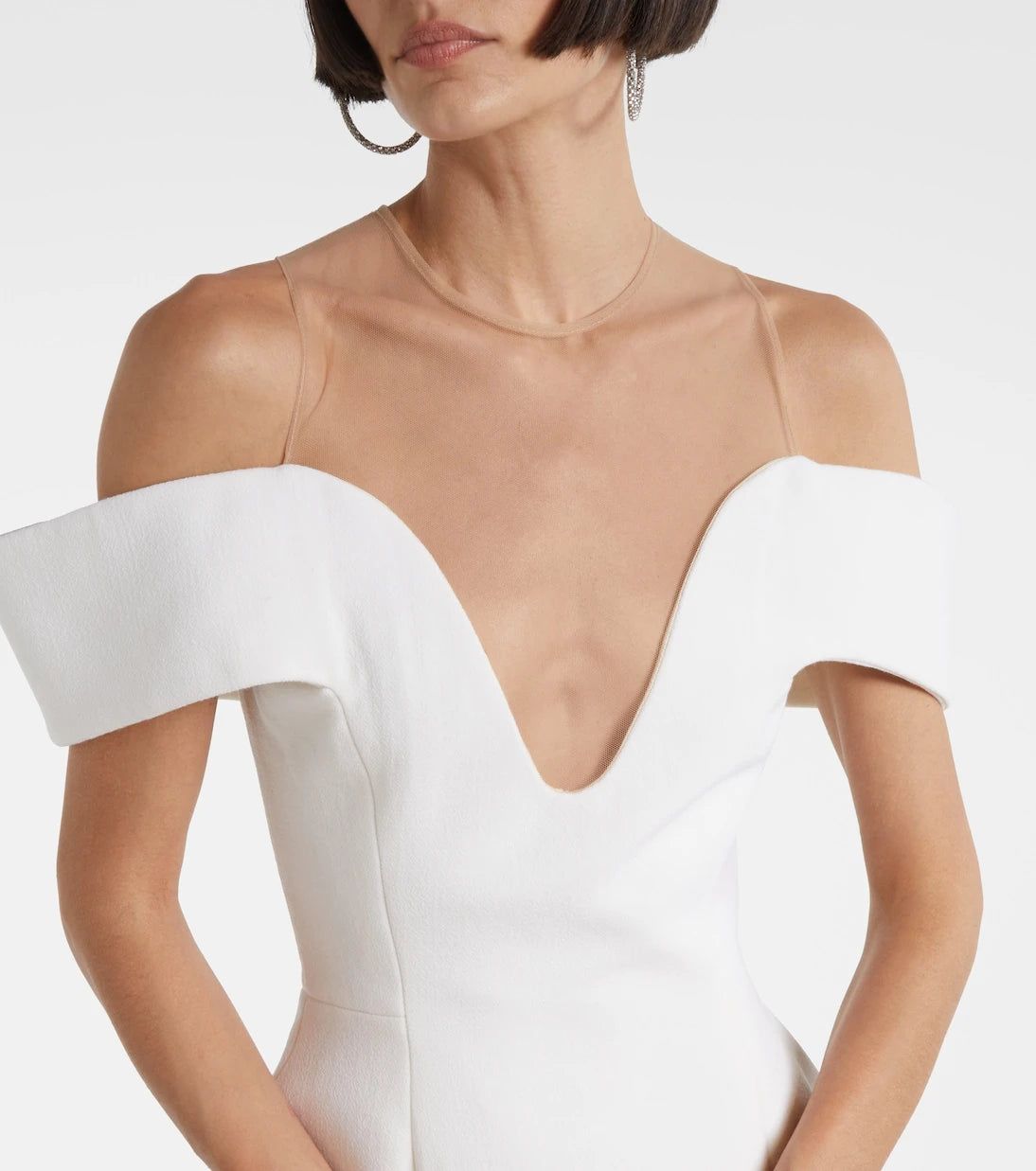 David Koma - Off-shoulder wool minidress