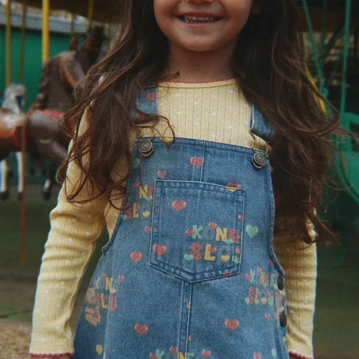 Konges Sløjd денim elbise MAGOT OVERALL DRESS GOTS