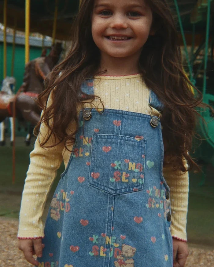 Konges Sløjd денim elbise MAGOT OVERALL DRESS GOTS