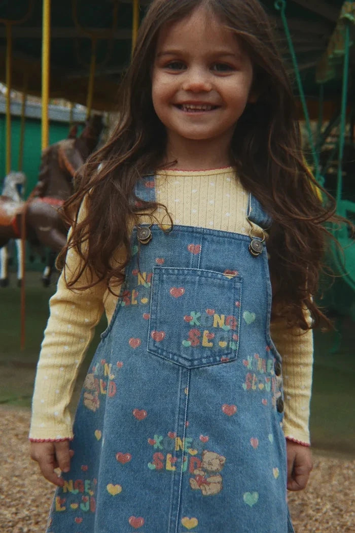 Konges Sløjd денim elbise MAGOT OVERALL DRESS GOTS