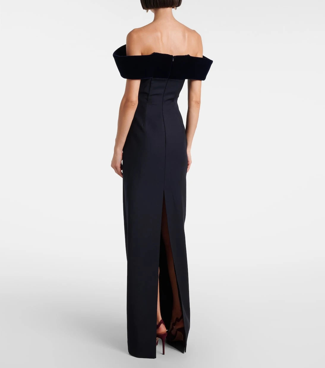 David Koma - Off-shoulder wool-blend bustier gown