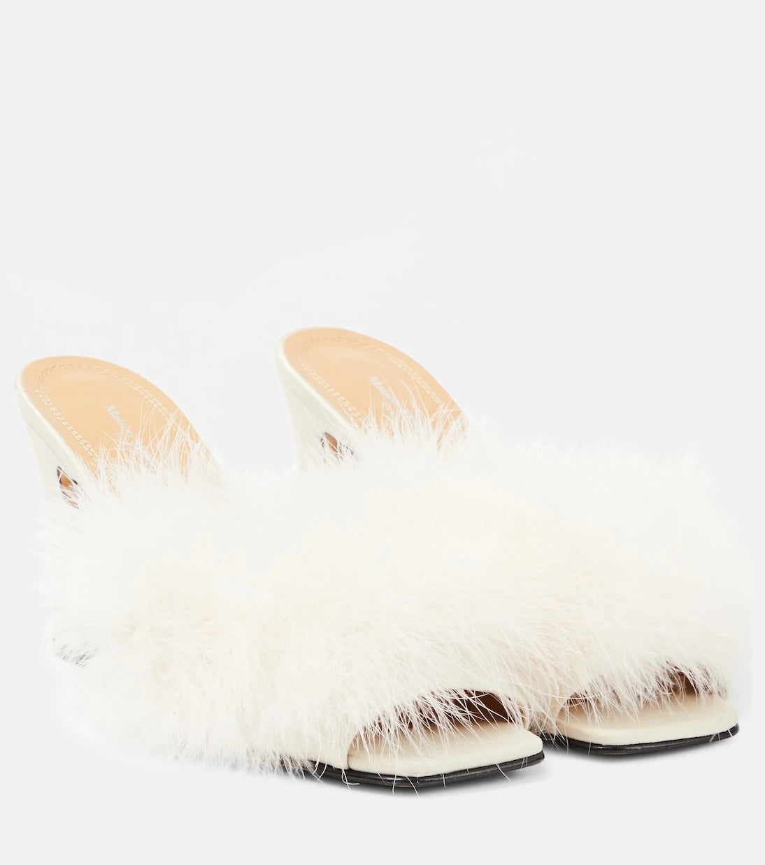 Maison Margiela - Feather-embellished mules