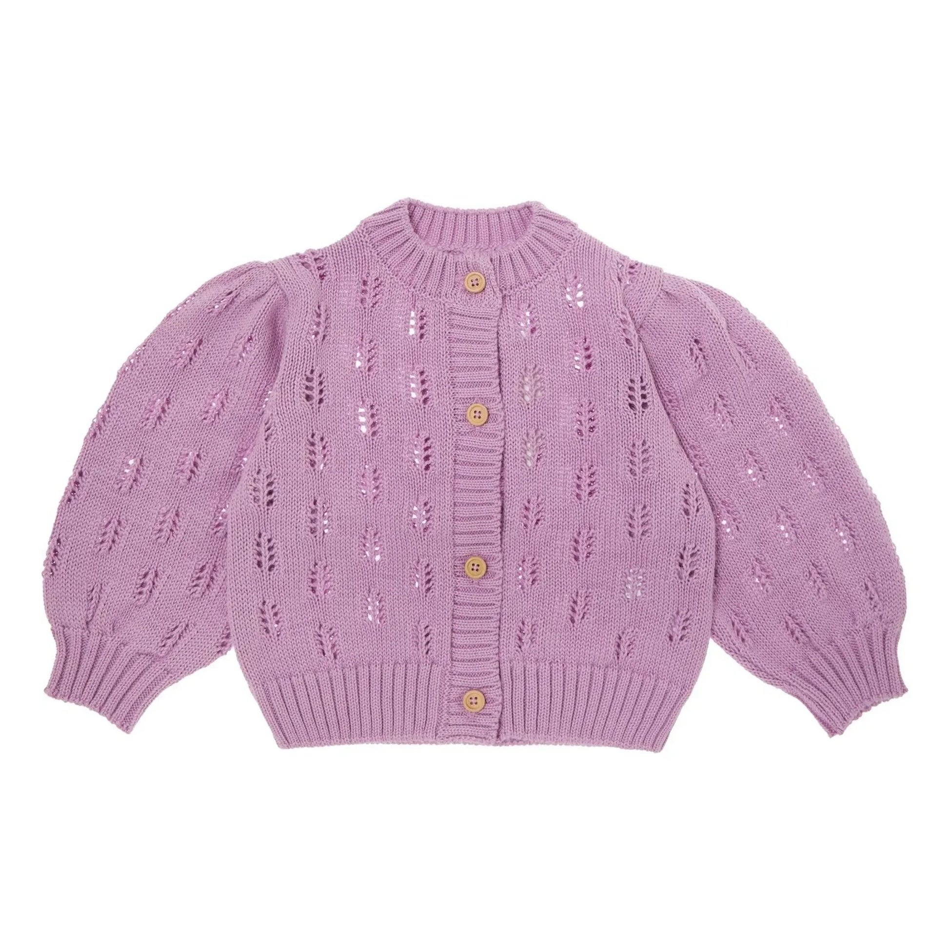 Tocoto Vintage - Cardigan Maille Fleurs | Lilac