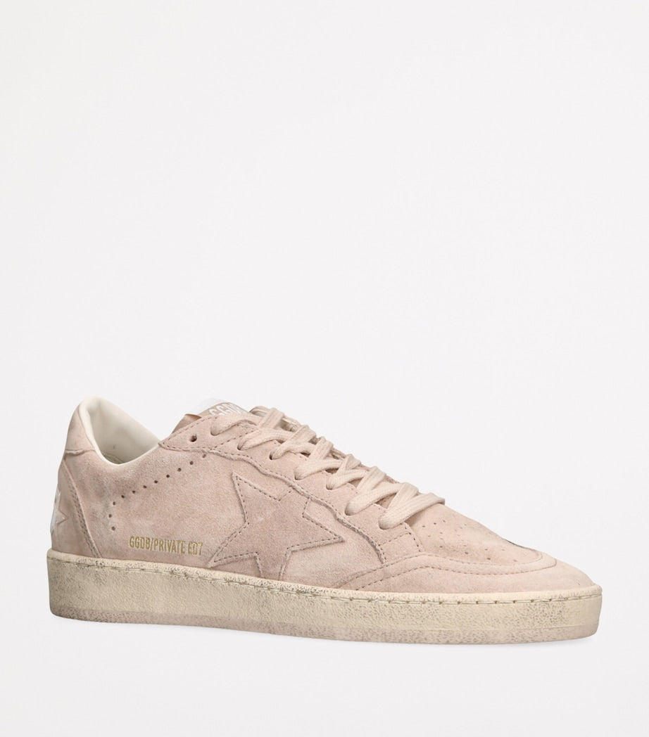 Pink Suede Ball Star Low-Top Sneakers