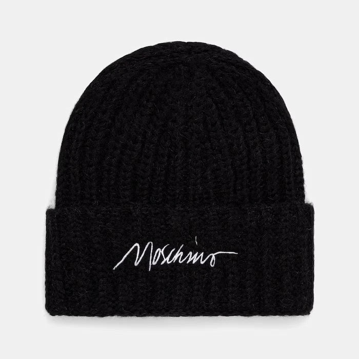 Moschino yünlü kumaştan kadın beanie şapka