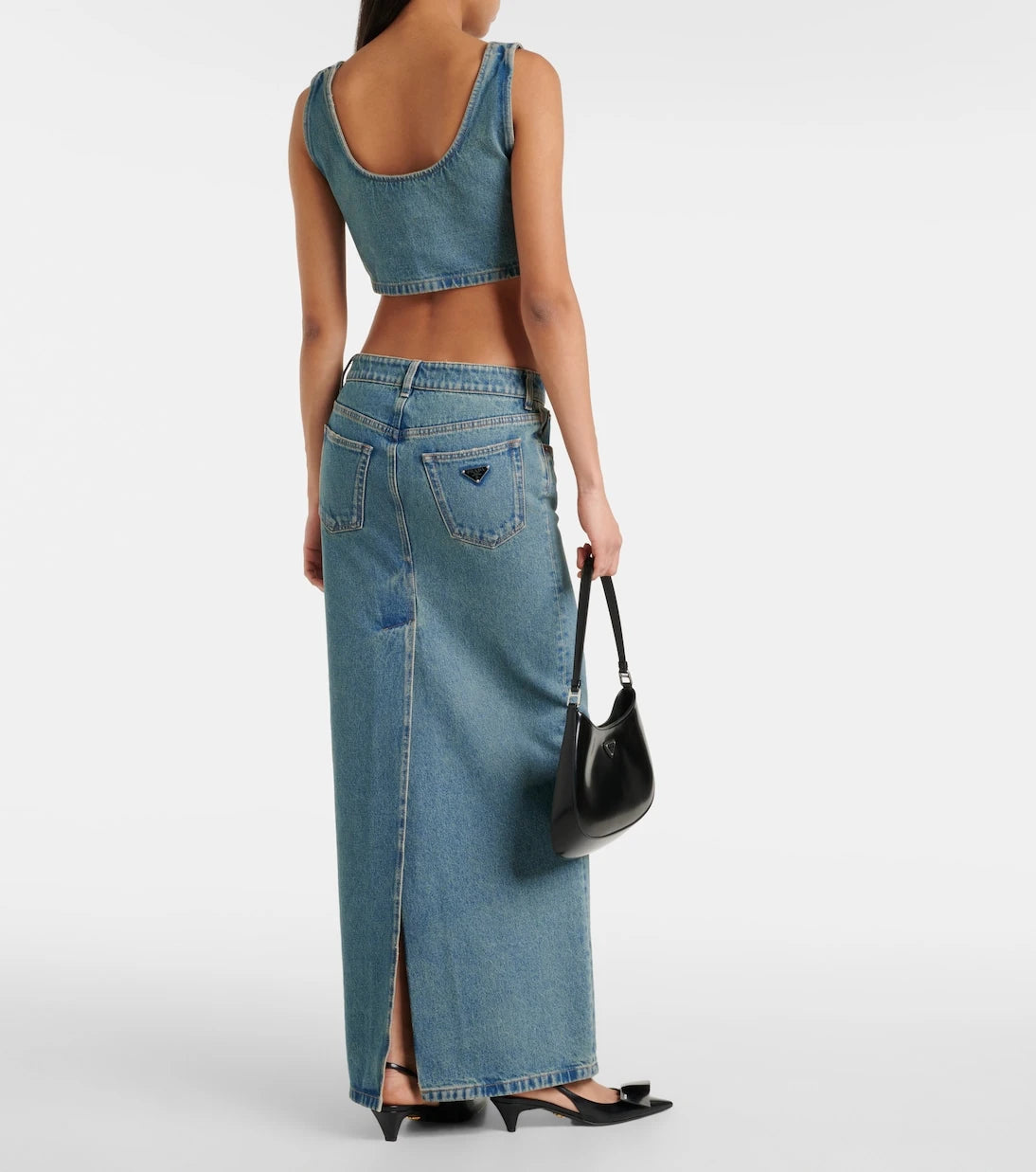 Prada - Denim maxi skirt