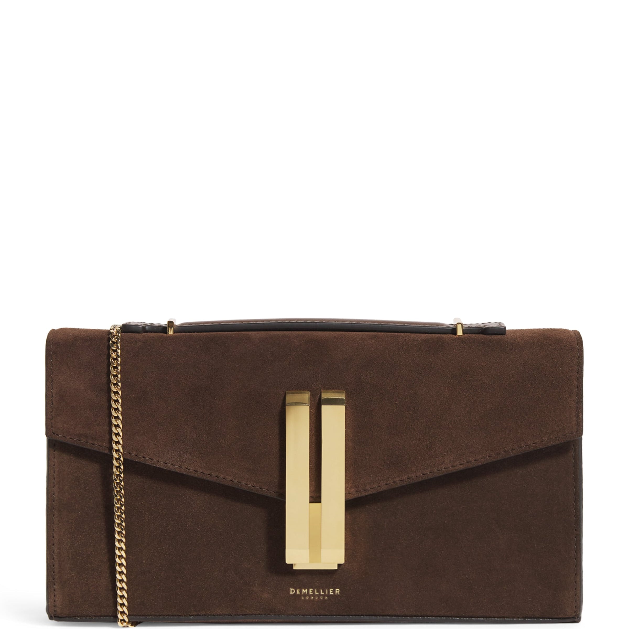 Demellier Brown Suede Vancouver Clutch Bag