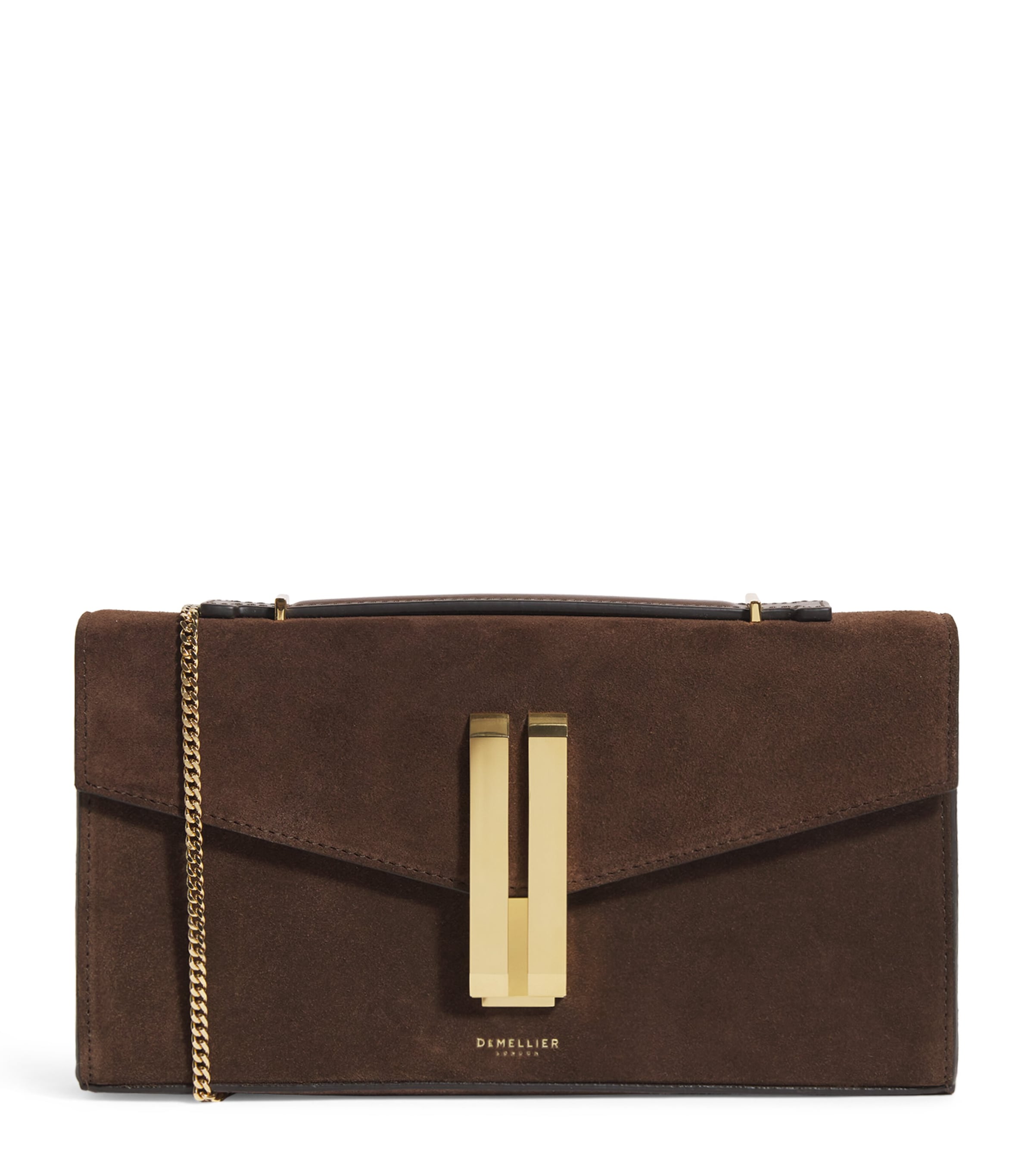 Demellier Brown Suede Vancouver Clutch Bag