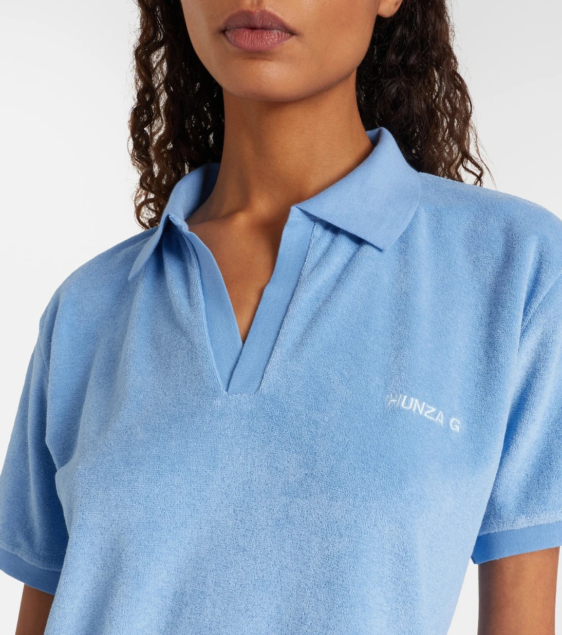 Hunza G - Logo cotton terry polo shirt