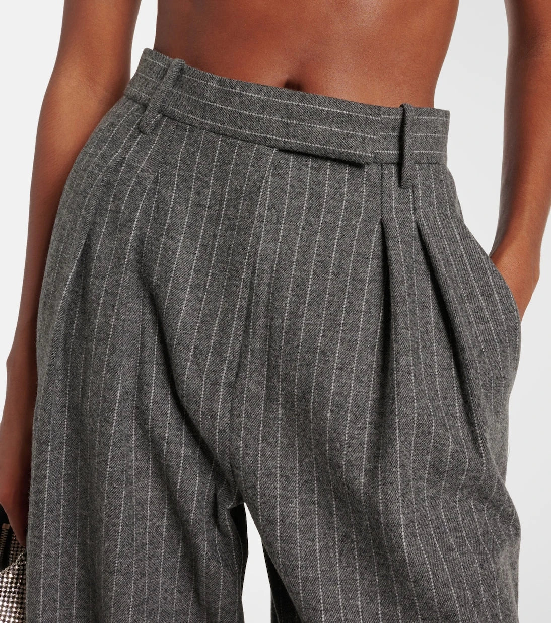 Alex Perry - Pinstriped high-rise tapered pants