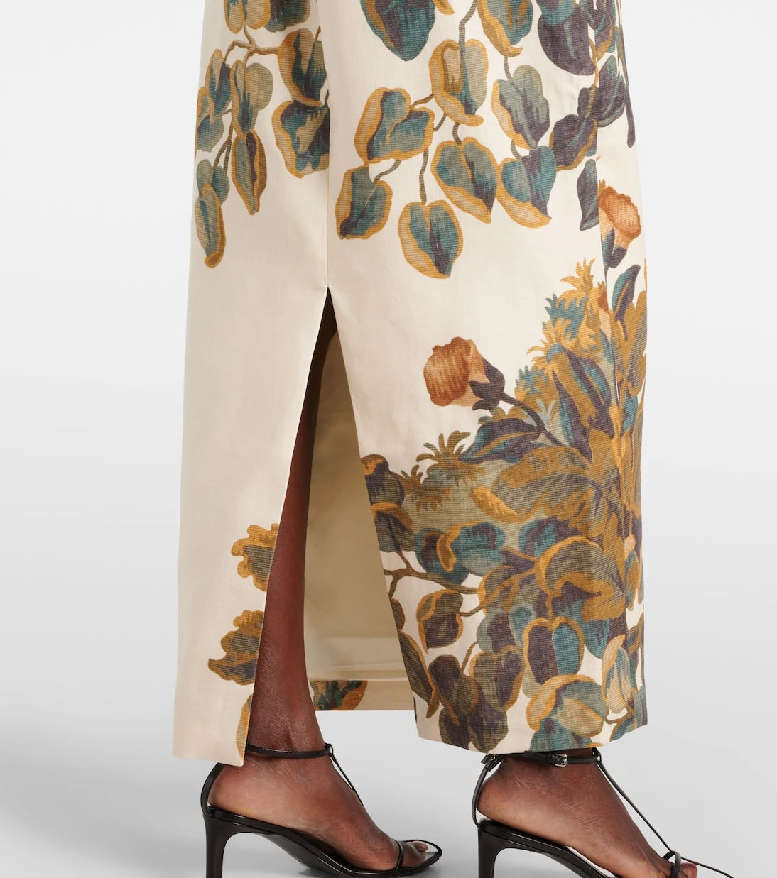SIR - Evalita floral linen bustier dress