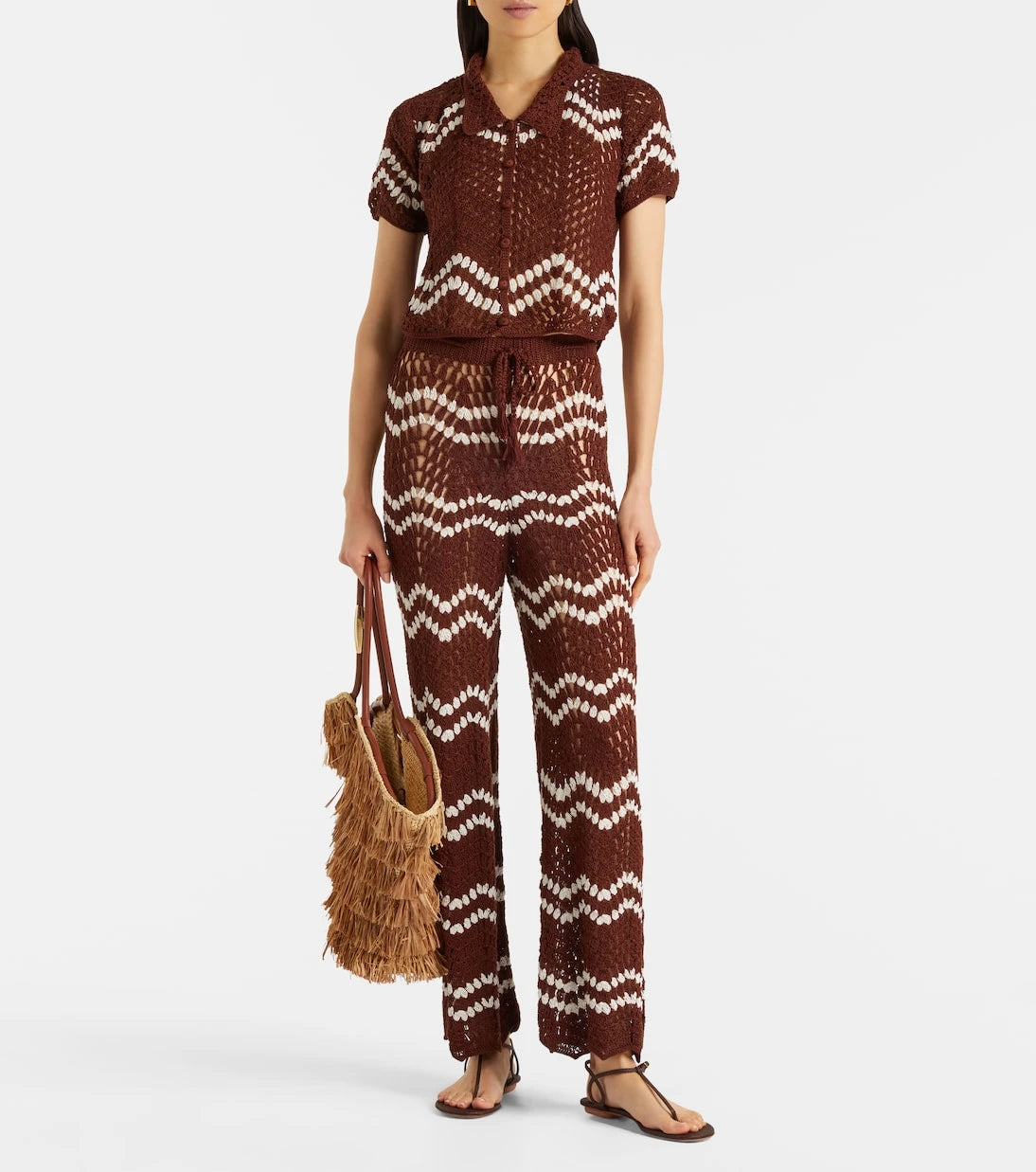Anna Kosturova - Crochet cotton straight pants