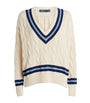 Polo Ralph Lauren Blue Cable-Knit Cricket Sweater
