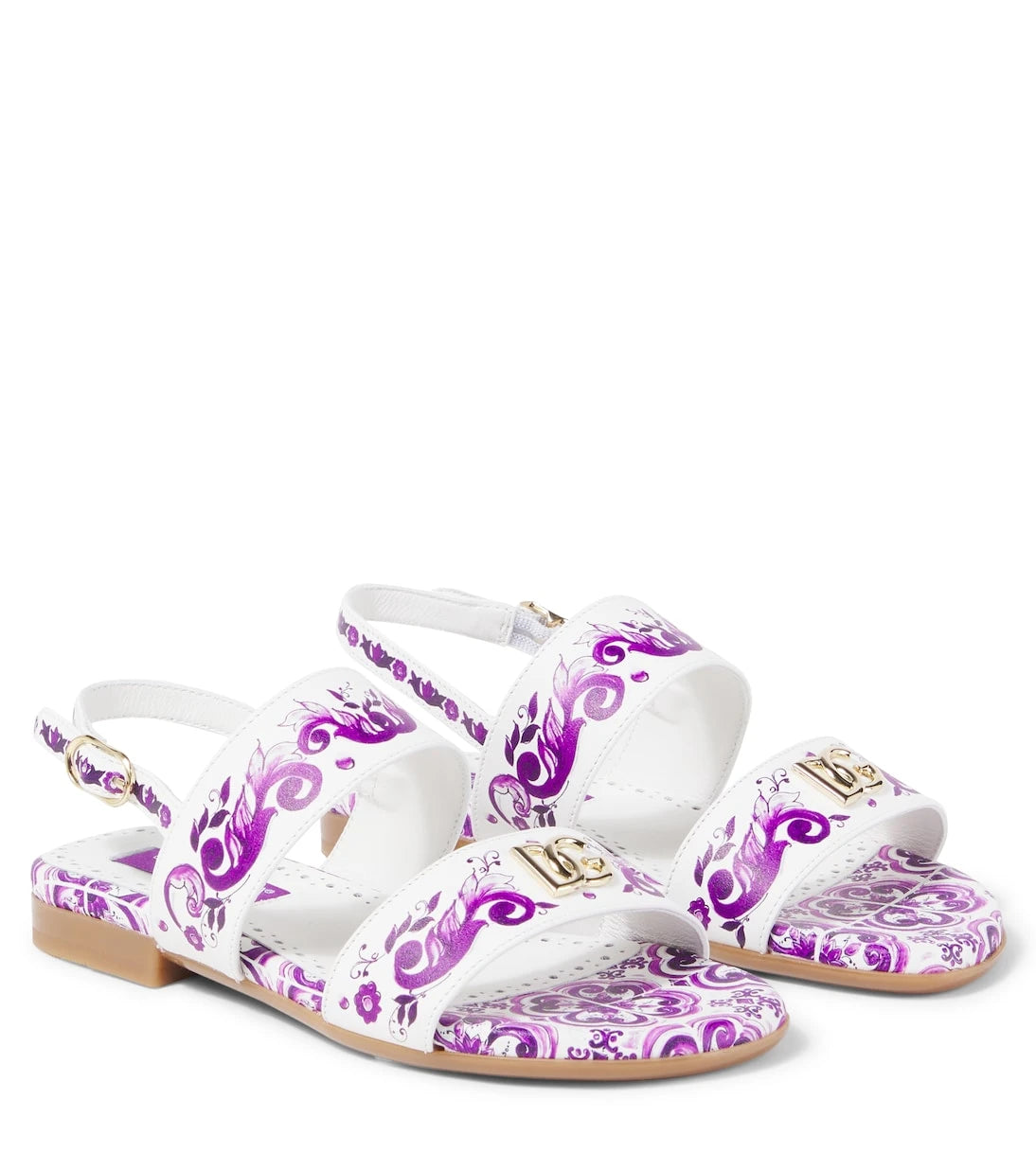 Dolce&Gabbana Kids - DG Majolica leather sandals