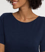 Hanro Navy Short-Sleeve Nightdress