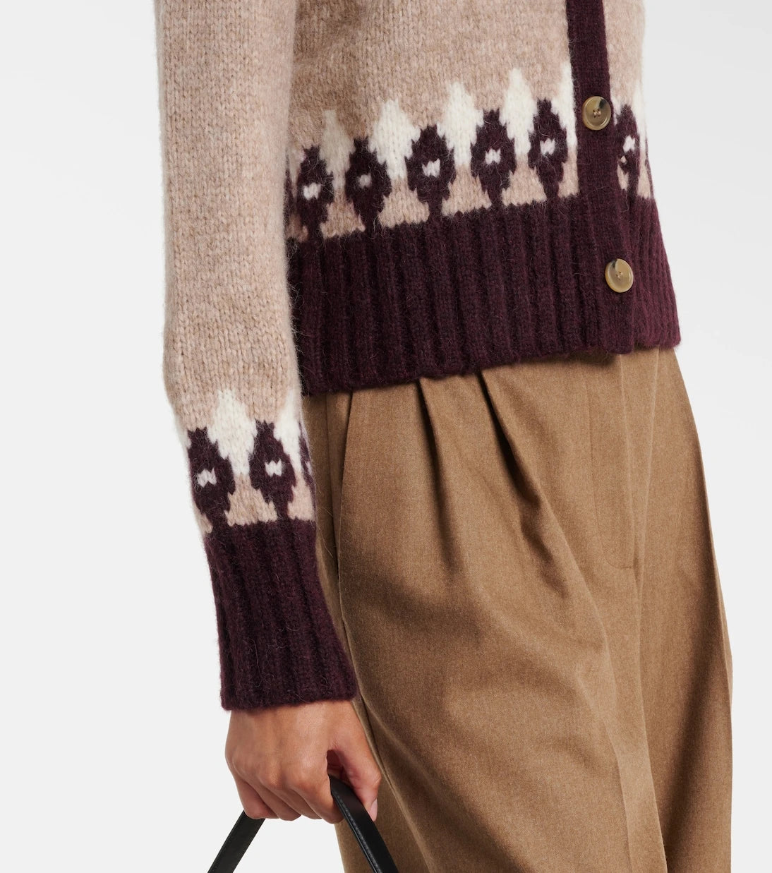 Veronica Beard - كارديجان Christina Fair Isle المصنوع من مزيج الألبكة