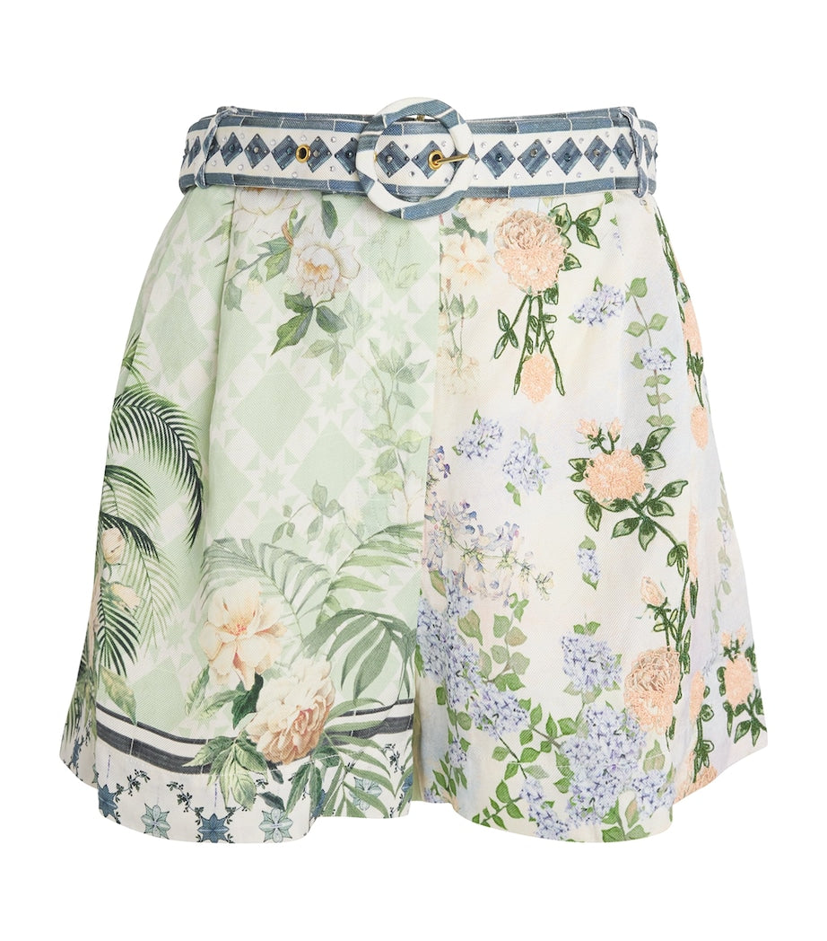 Blue Jardim Party Belted Shorts
