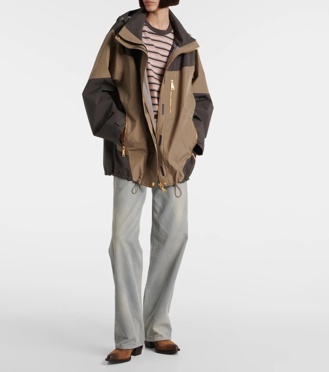 Prada - Colorblocked oversized jacket
