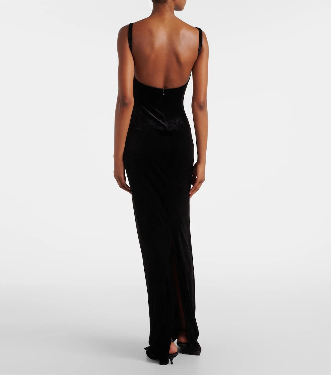 Balenciaga - Velvet jersey bustier gown